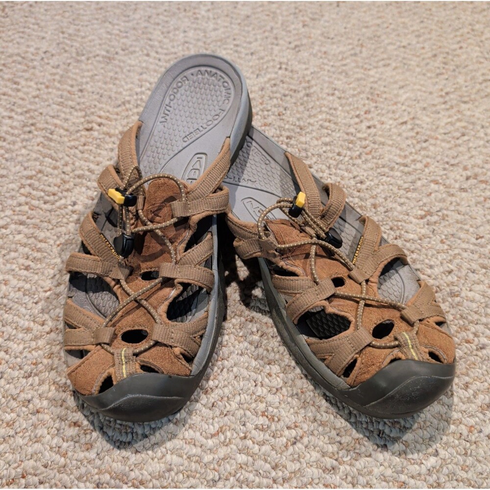 KEEN Whisper Slide Sandals Mens US 11 Tan Trail Hiking Gorpcore Outdoor